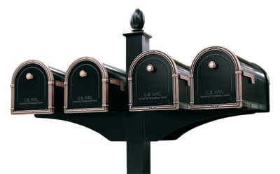 Architectural Coronado Mailboxes Quad Deluxe Post