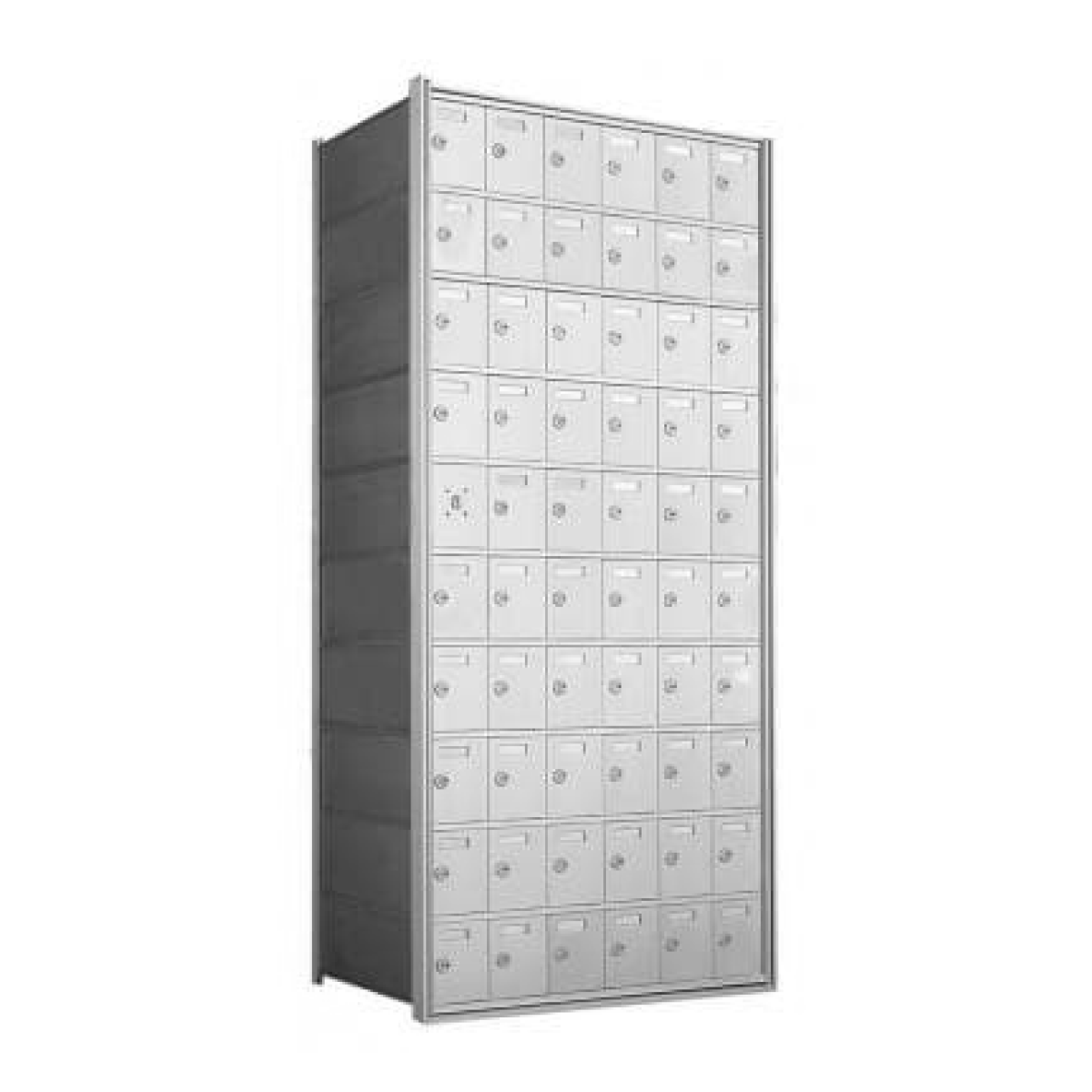 10 Doors High x 6 Doors (59 Tenants) 1600 Series Front-Load Private Distribution Cluster Mailbox in Anodized Aluminum Finish Product Image