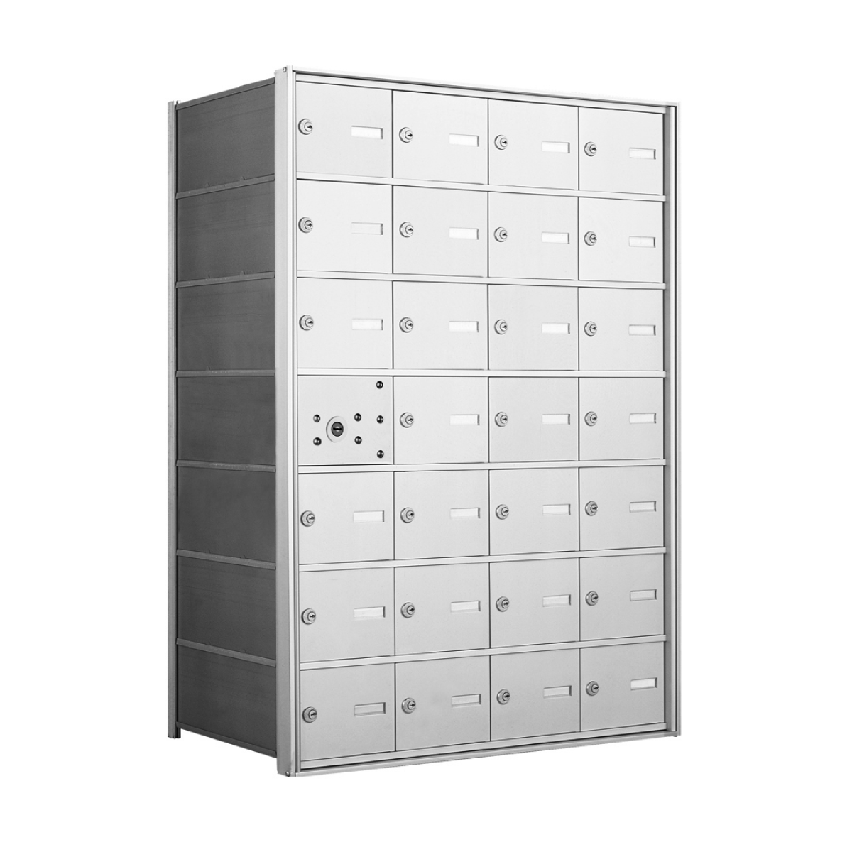 1400 Series Front Loading Horizontal Mailbox in Anodized Aluminum Finish with Master Access Door and 27 Compartments Product Image