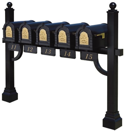 Gaines Keystone Mailboxes Pentad Mount Post