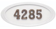 Gaines Large Oval White Bronze Numbers