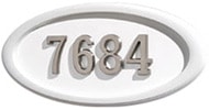Gaines Large Oval White Nickel Numbers