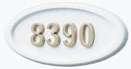Gaines Large Oval White Brass Numbers