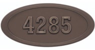 Gaines Large Oval Bronze Antique Numbers