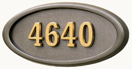 Gaines Large Oval Bronze Brass Numbers