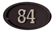 Gaines Small Oval Black Nickel Numbers