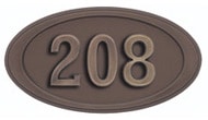Gaines Small Oval Black Antique Numbers