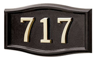 Gaines Small Roundtangle Black Brass Numbers