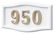 Gaines Small Roundtangle White Brass Numbers