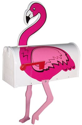 Flamingo Novelty Mailbox White
