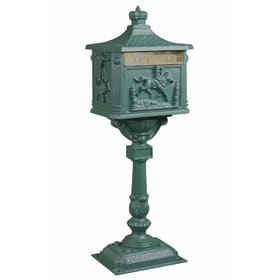 AMCO Victorian Pedestal Mailbox Textured Green