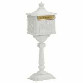 AMCO Victorian Pedestal Mailbox White
