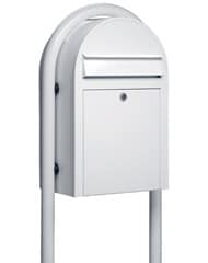 Bobi Classic Mailbox Round Post White
