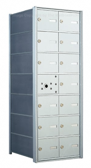 1400 Series Front-Loading Horizontal Mailboxes in Anodized Aluminum Finish – 14 Tenant Doors Product Image