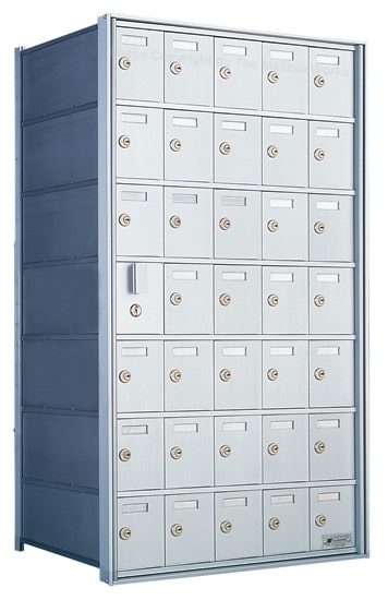 7 Doors High x 5 Doors (34 Tenants) 1600 Front-Load Private Distribution Mailbox in Anodized Aluminum Finish Product Image