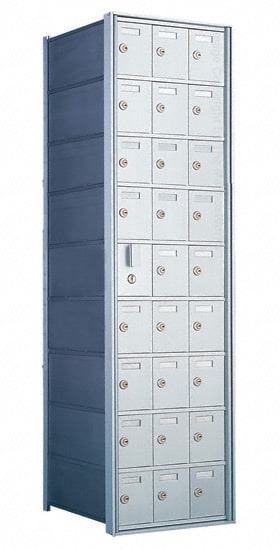 9 Doors High x 3 Doors (26 Tenants) 1600 Front-Load Private Distribution Mailbox in Anodized Aluminum Finish Product Image