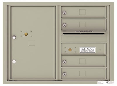 Surface Mount 4C Horizontal Mailbox – 4 Doors 1 Parcel Locker – Front Loading – 4C06D-04-4CSM06D – USPS Approved Product Image