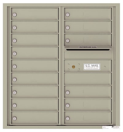 Surface Mount 4C Horizontal Mailbox – 15 Doors – Front Loading – 4C09D-15-4CSM09D – USPS Approved Product Image
