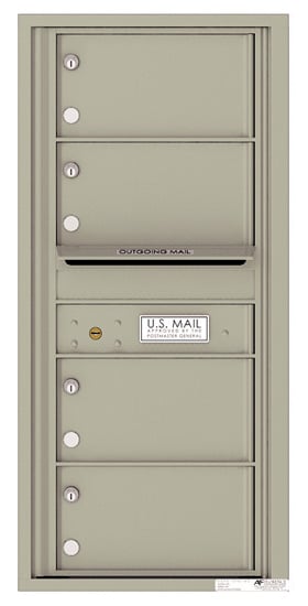 Recessed 4C Horizontal Mailbox – 4 Doors – Front Loading – 4C10S-04 – USPS Approved Product Image