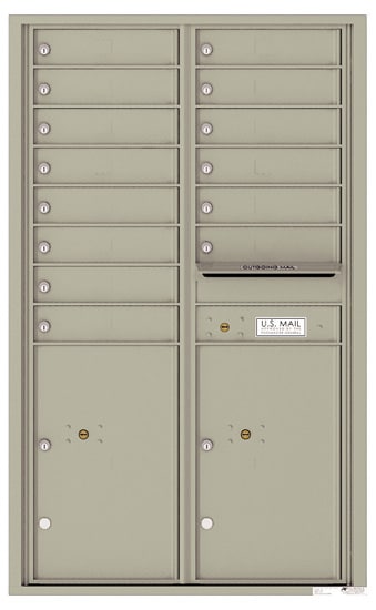 Recessed 4C Horizontal Mailbox – 14 Doors 2 Parcel Lockers – Front Loading – 4C14D-14-CK25750 – Private Delivery Product Image