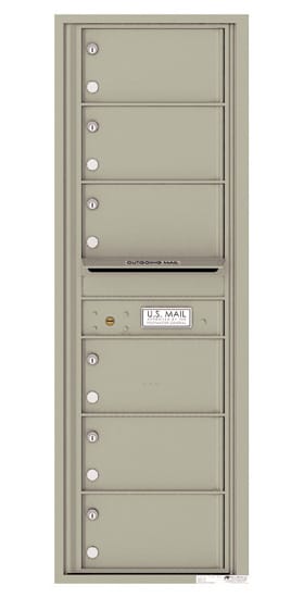 Recessed 4C Horizontal Mailbox – 6 Doors – Front Loading – 4C14S-06-CK25750 – Private Delivery Product Image
