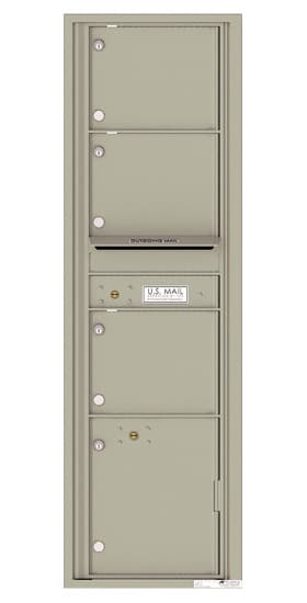 Recessed 4C Horizontal Mailbox – 3 Doors 1 Parcel Lockers – Front Loading – 4C16S-03-CK25750 – Private Delivery Product Image