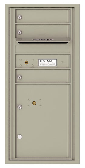 Recessed 4C Horizontal Mailbox – 3 Doors 1 Parcel Locker – Front Loading – 4CADS-03-CK25750 – Private Delivery Product Image
