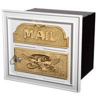 Gaines Classic Faceplate Mailbox White Brass