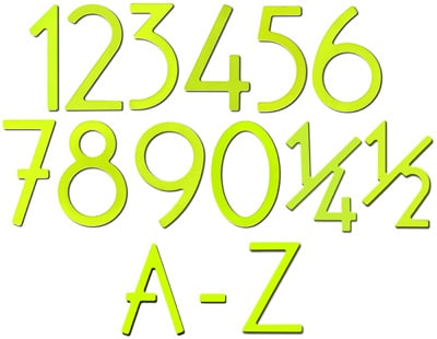 HouseArt Lime House Address Numbers Letters