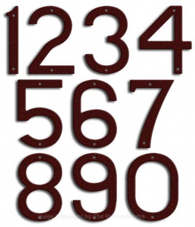 Large Burgundy House Numbers Majestic 10