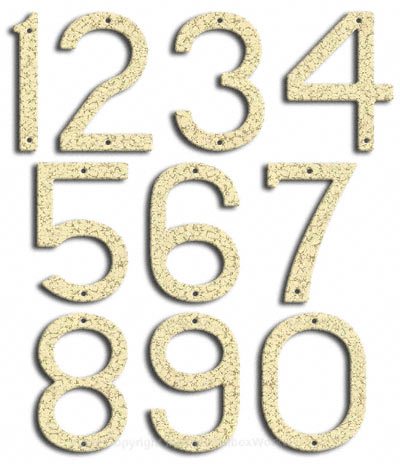 Large White Vein House Numbers Majestic 10