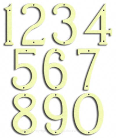 Medium Brilliant White House Numbers Majestic