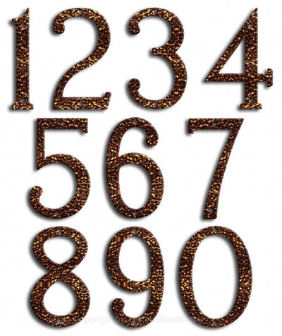 Medium Copper Vein House Numbers Majestic