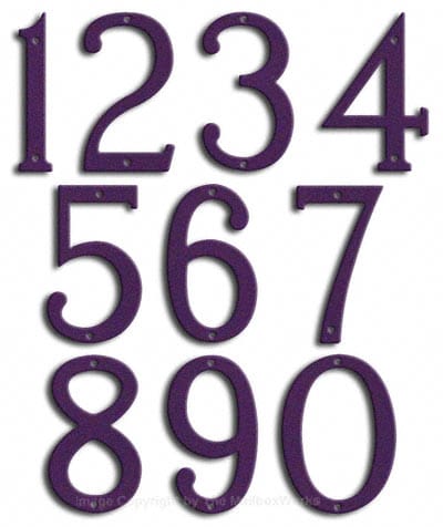 Medium Deep Purple House Numbers Majestic