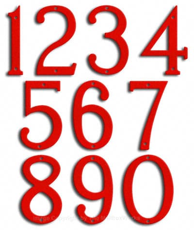 Medium Ruby Red House Numbers Majestic