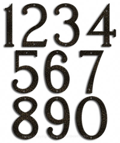 Medium Silver Vein House Numbers Majestic