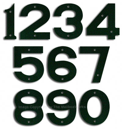 Majestic Small Forest Green House Numbers