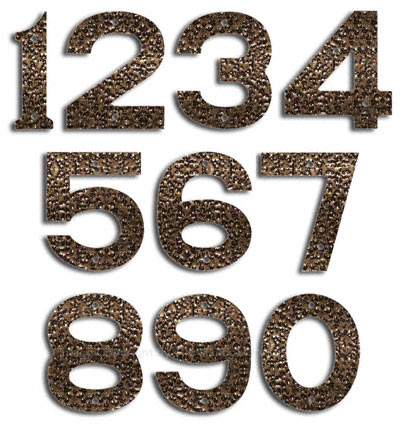 Majestic Small Gold Vein House Numbers