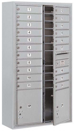 3716D-20 Front Loading Salsbury 4C Horizontal Mailboxes With Surface Mount Enclosure Product Image