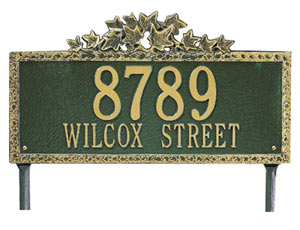 Whitehall Ivy Address Plaque Two Lines