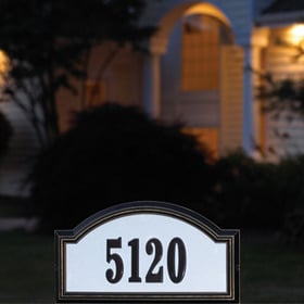 Whitehall Reflective Address Plaques Night View