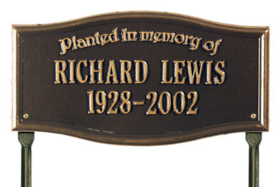 Vicksburg Planted Memory Memorial Lawn Plaque