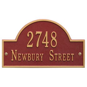 Whitehall Arch Marker Plaque Red Gold