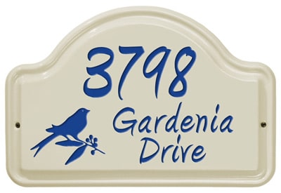Whitehall Bird Arch Ceramic Address Plaque
