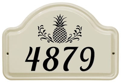 Whitehall Pineapple Arch Ceramic Address Plaque