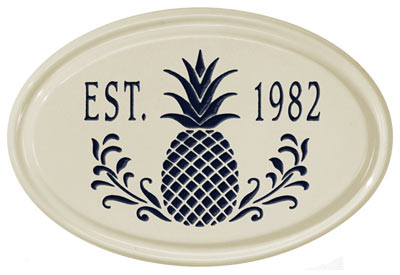 Whitehall Pineapple Petite Oval Ceramic Plaque