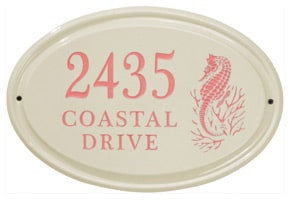 Whitehall Seahorse Oval Plaque Coral