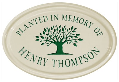 Tree Memorial Petite Oval Ceramic Plaque