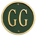 Whitehall Address Plaques Green With Gold
