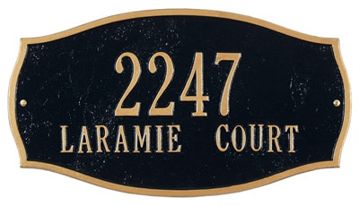 Whitehall Laramie Address Plaque